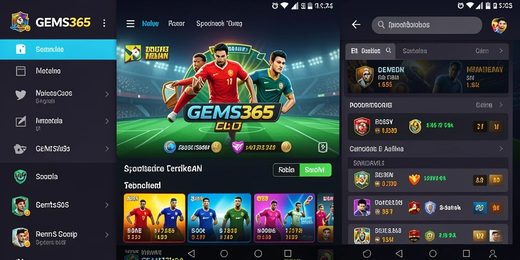 Tampilan gameplay GEMS365 dengan taruhan olahraga yang seru.