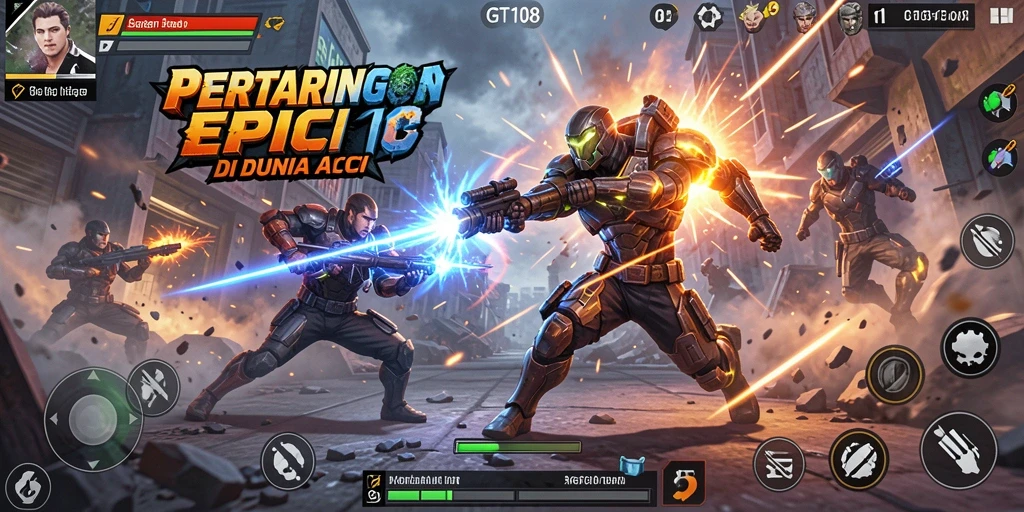 Tampilan gameplay GT108 yang mendebarkan dan penuh aksi.