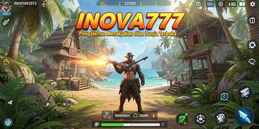 Screenshot dari gameplay INOVA777 yang menampilkan eksplorasi dunia terbuka.