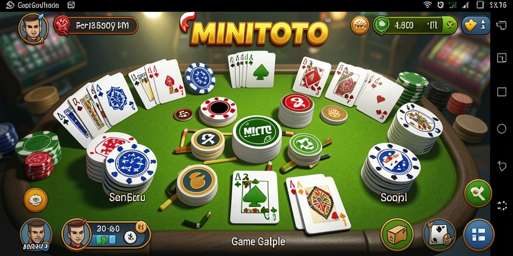 Tampilan menarik dari gameplay Gaple yang seru di MINITOTO.